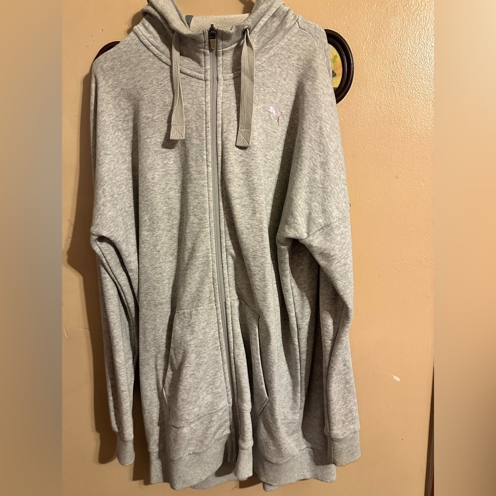 Puma Women's Gray Zip-Up Sweater